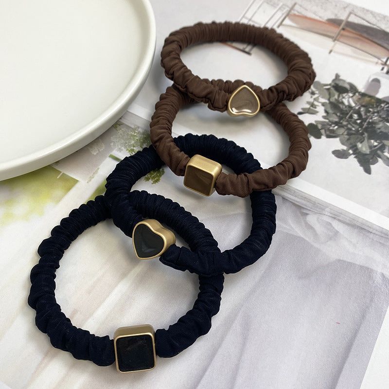 Wholesale Fabric Pleated Hair Bands with High Elasticity and Durable Rubber Band Head Rope